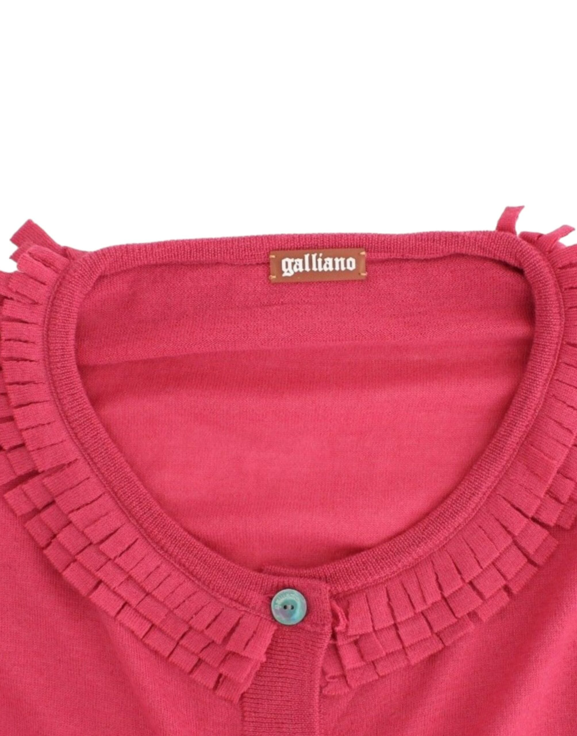 John Galliano Pink wool cardigan